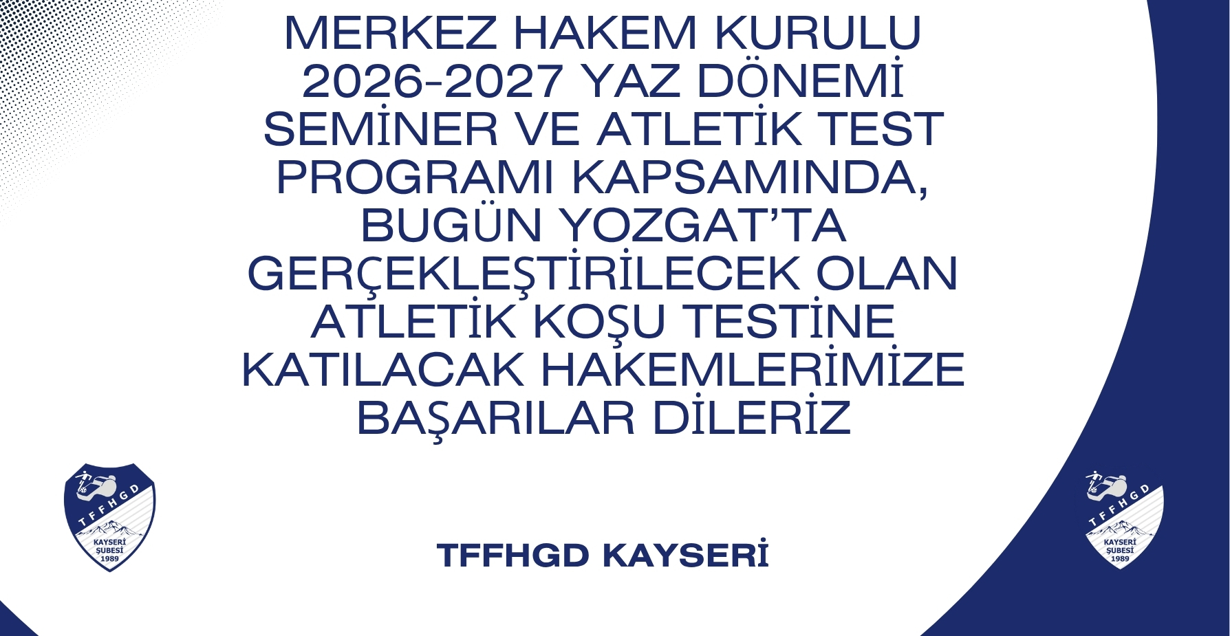 Atletik Koşu Testine Katılacak Hakemlerimize Başarılar Dileriz
